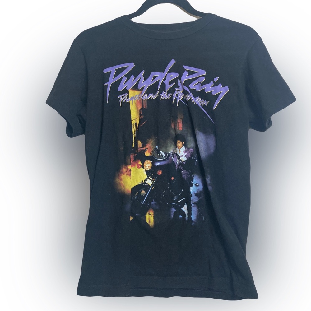 Prince Purple Rain Small Black Graphic Tee Unisex